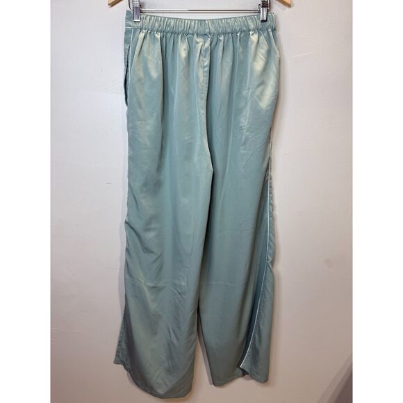Jason Wu Women's Size Medium Green Satin Sleepshirt & Pajama Pants 2-Piece Set - Picture 5 of 10